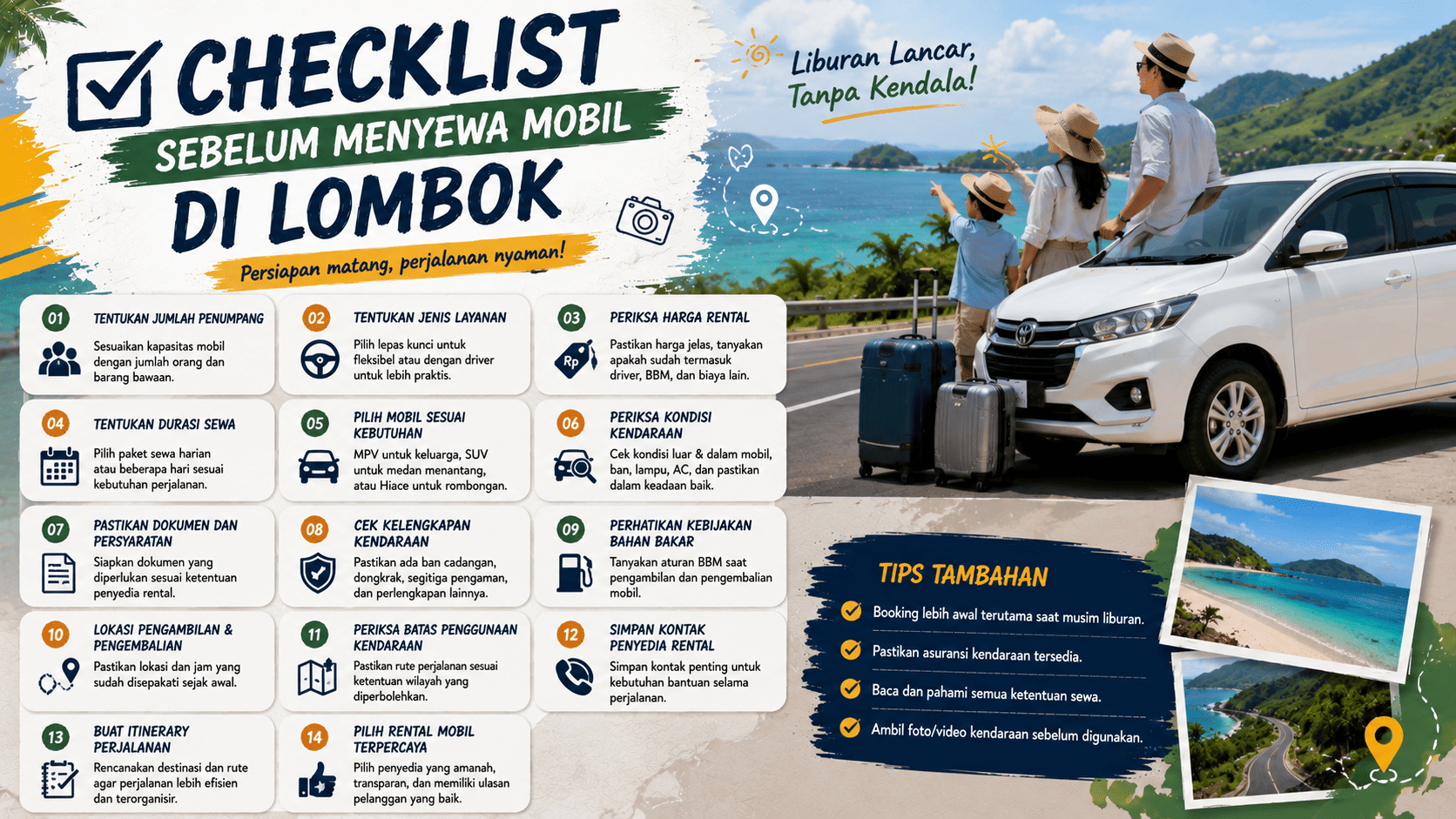 Checklist Sebelum Menyewa Mobil di Lombok