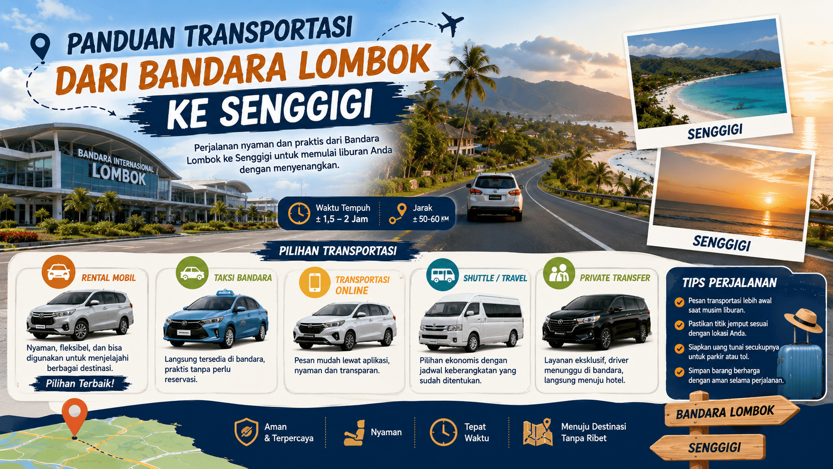Panduan Transportasi dari Bandara Lombok ke Senggigi