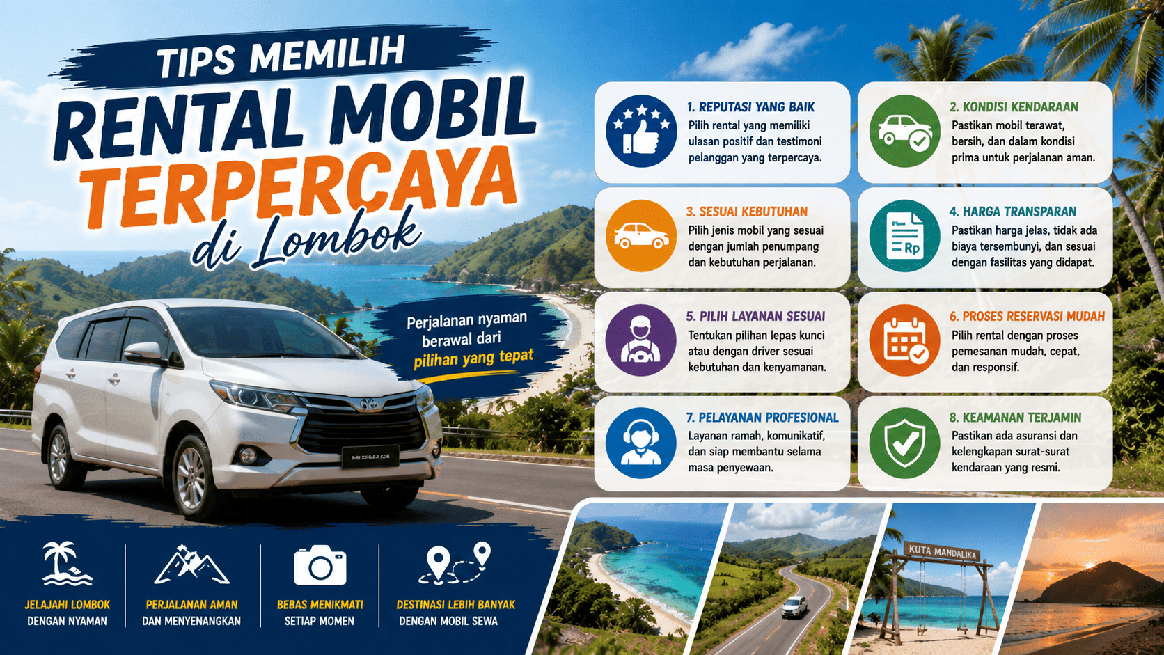 Tips Memilih Rental Mobil Terpercaya di Lombok