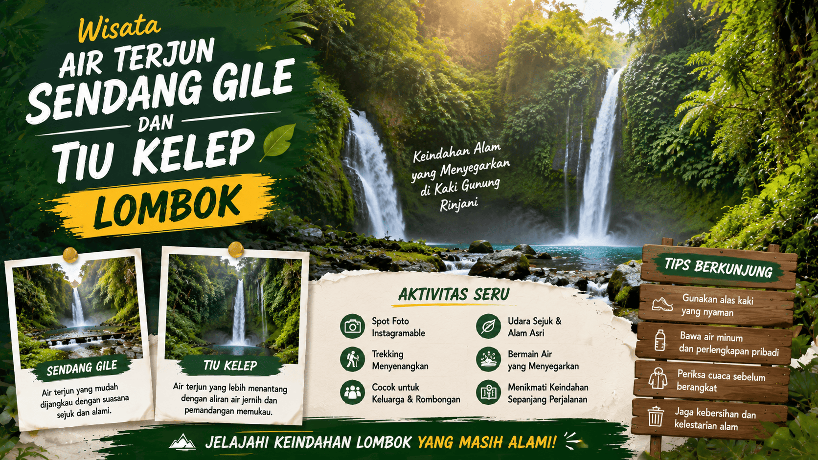 Wisata Air Terjun Sendang Gile dan Tiu Kelep Lombok